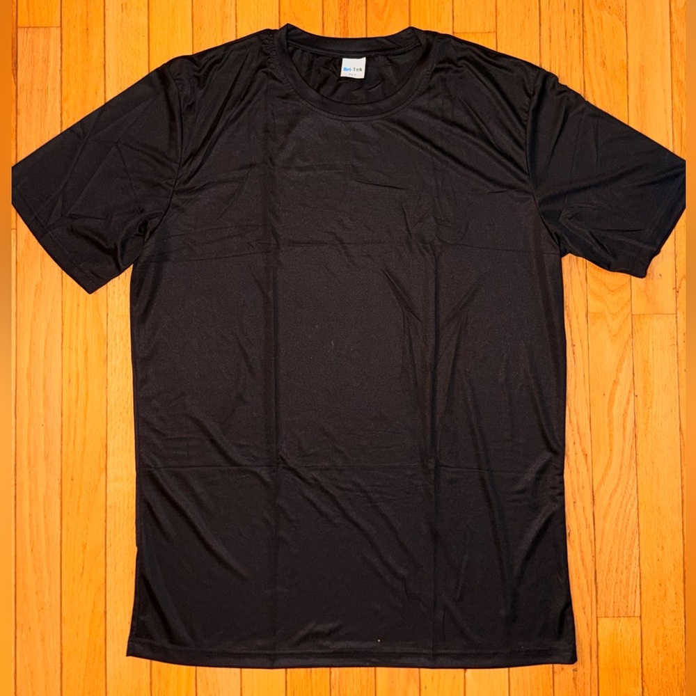 New Men's XLT Big and Tall Short Sleeve Moisture Wicking Athletic T-Shirt Black
